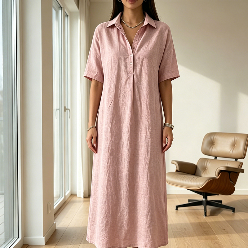 👗🔥 ¡OFERTA 50% OFF! Vestido Camisero Midi Casual – Comodidad y Estilo en Uno