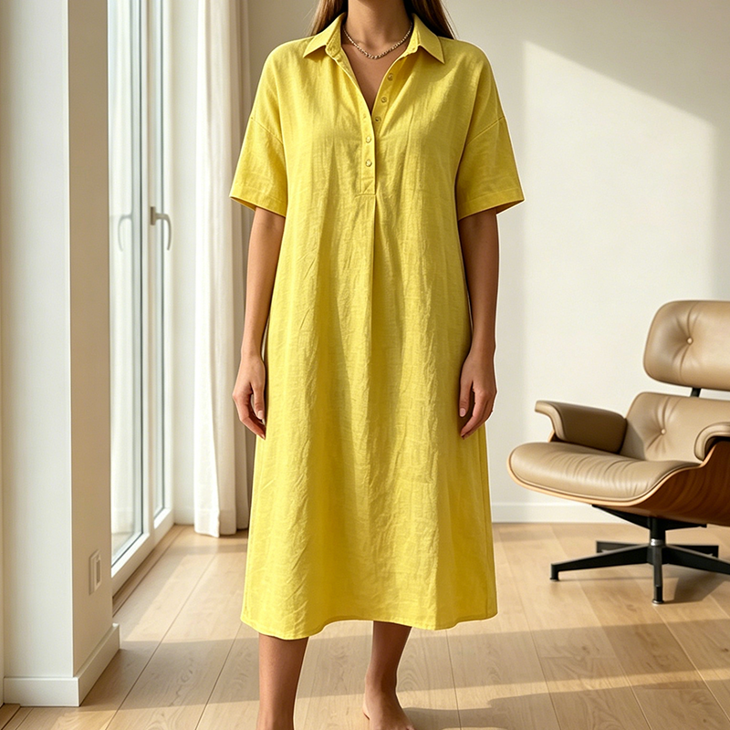 👗🔥 ¡OFERTA 50% OFF! Vestido Camisero Midi Casual – Comodidad y Estilo en Uno