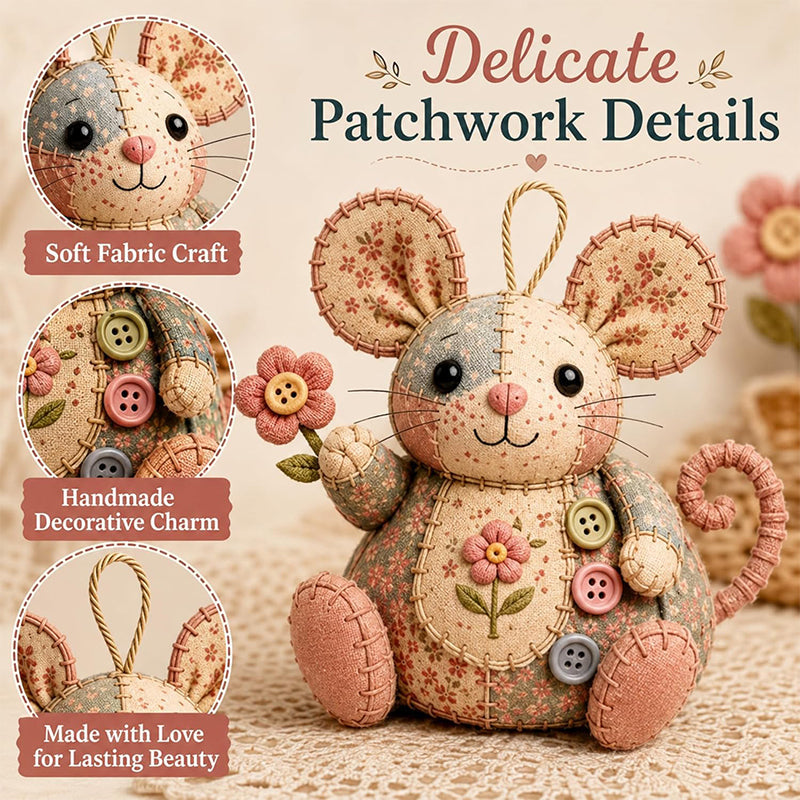 🧵🐭 ¡OFERTA 50% OFF! Kit de Costura DIY Ratón Patchwork – Creativo y Relajante ✨