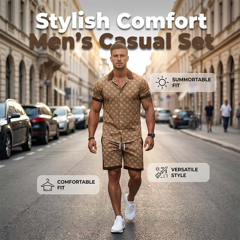 🔥👕 ¡OFERTA 50% OFF! Conjunto Casual Hombre 2 Piezas – Estilo Urbano y Comodidad