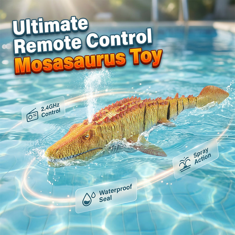 🦖🌊 ¡OFERTA 50% OFF! Mosasaurio RC 2.4G – Dinosaurio Acuático con Spray de Agua