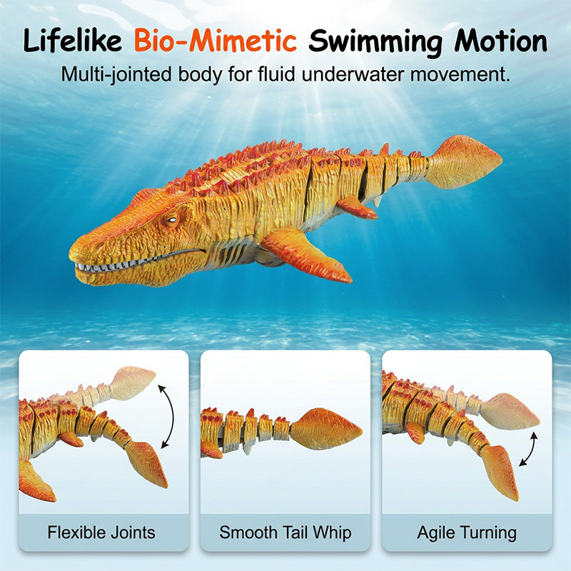 🦖🌊 ¡OFERTA 50% OFF! Mosasaurio RC 2.4G – Dinosaurio Acuático con Spray de Agua