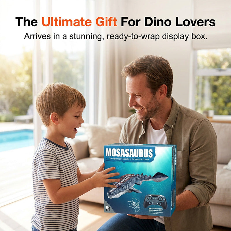 🦖🌊 ¡OFERTA 50% OFF! Mosasaurio RC 2.4G – Dinosaurio Acuático con Spray de Agua