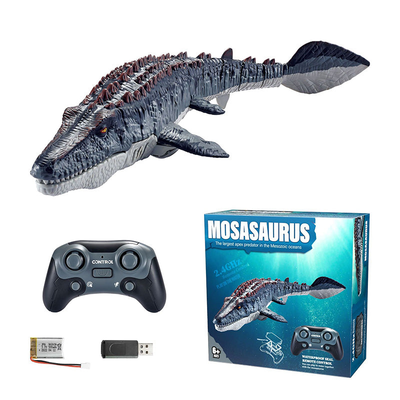 🦖🌊 ¡OFERTA 50% OFF! Mosasaurio RC 2.4G – Dinosaurio Acuático con Spray de Agua