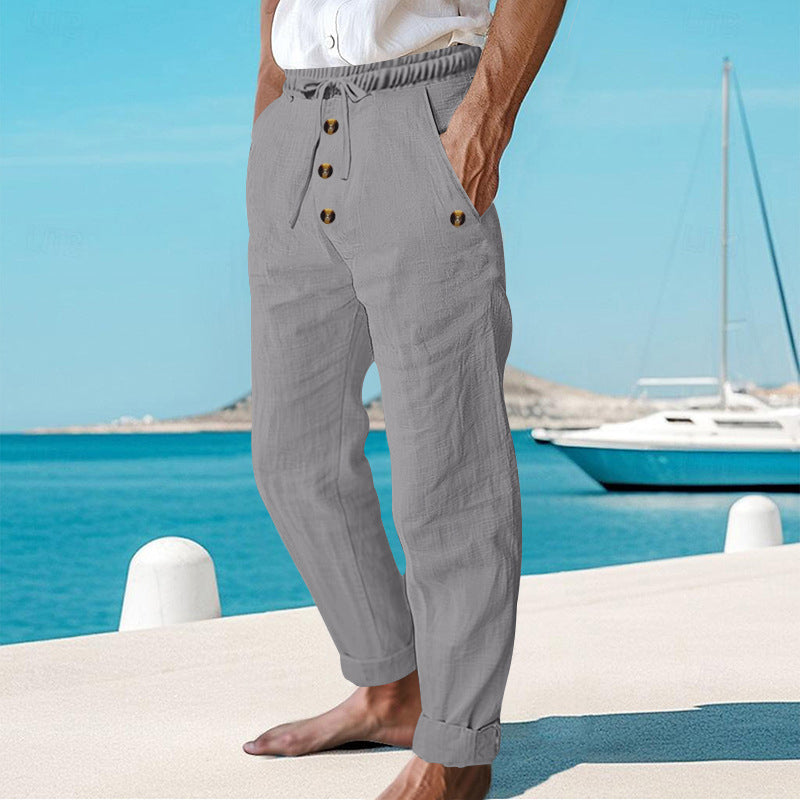 ☀️👖 ¡OFERTA 50% OFF! Pantalones de Lino Hombre – Frescura y Comodidad Total