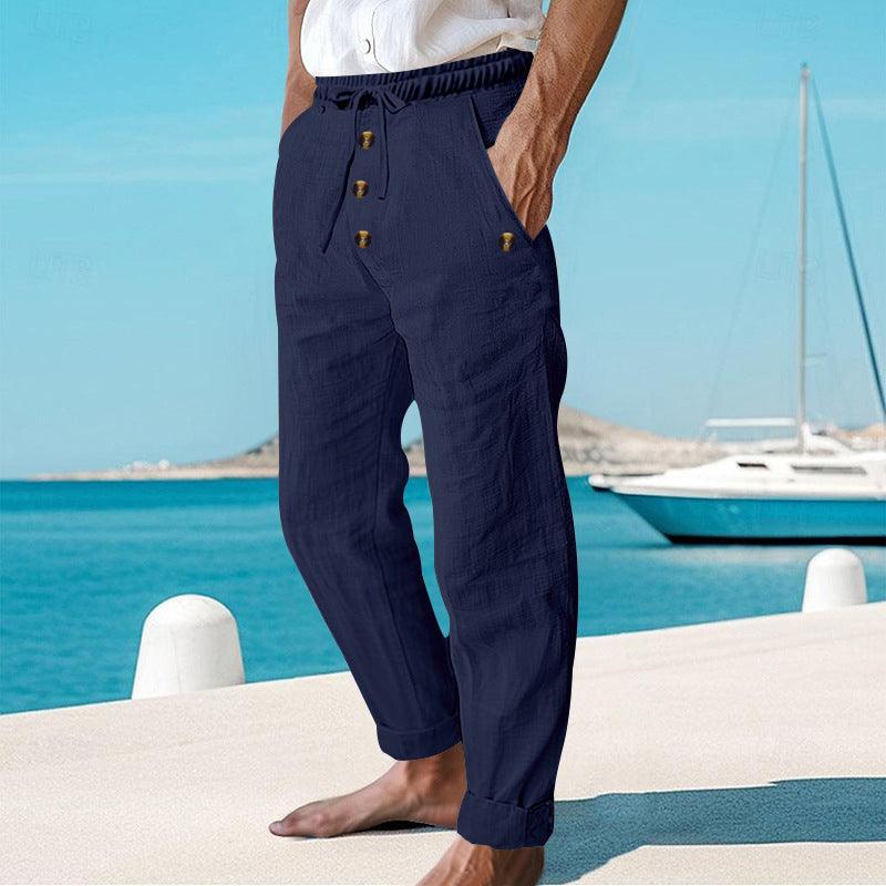 ☀️👖 ¡OFERTA 50% OFF! Pantalones de Lino Hombre – Frescura y Comodidad Total