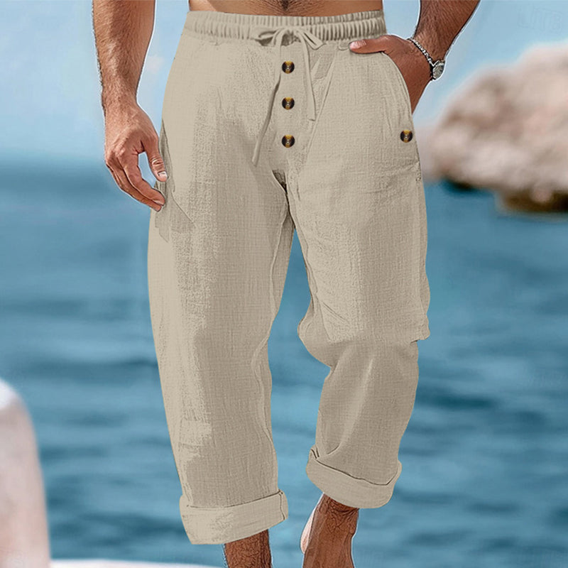 ☀️👖 ¡OFERTA 50% OFF! Pantalones de Lino Hombre – Frescura y Comodidad Total
