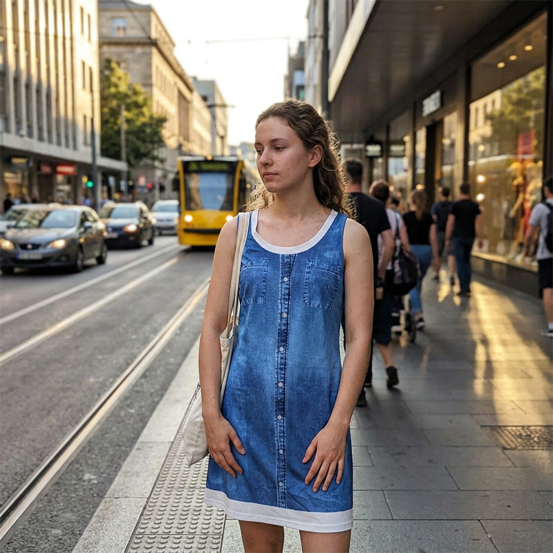 👗✨ ¡OFERTA 50% OFF! Vestido 2 Piezas Estilo Vaquero – Moda Mujer Verano
