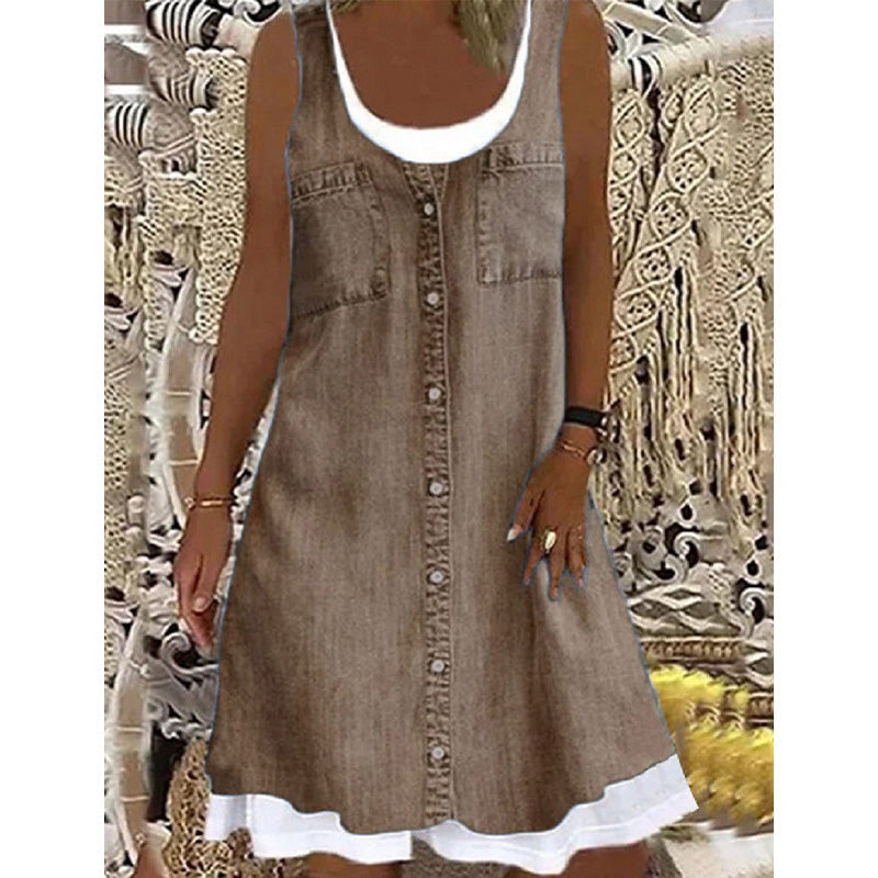 👗✨ ¡OFERTA 50% OFF! Vestido 2 Piezas Estilo Vaquero – Moda Mujer Verano