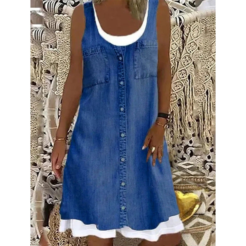 👗✨ ¡OFERTA 50% OFF! Vestido 2 Piezas Estilo Vaquero – Moda Mujer Verano