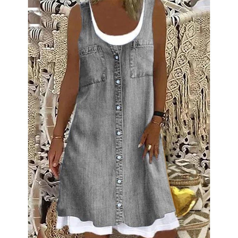 👗✨ ¡OFERTA 50% OFF! Vestido 2 Piezas Estilo Vaquero – Moda Mujer Verano