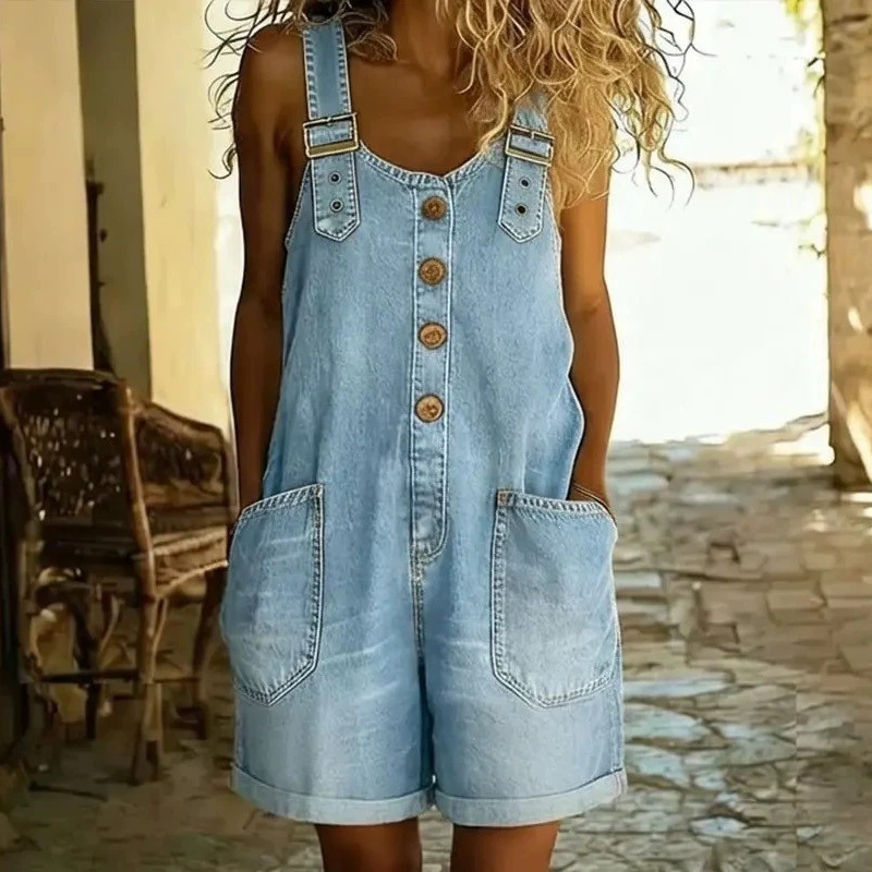 👖☀️ ¡OFERTA 50% OFF! Peto Corto Vaquero Mujer – Estilo Casual de Verano