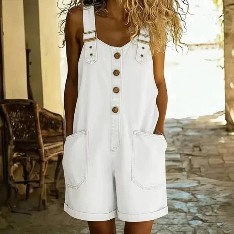 👖☀️ ¡OFERTA 50% OFF! Peto Corto Vaquero Mujer – Estilo Casual de Verano