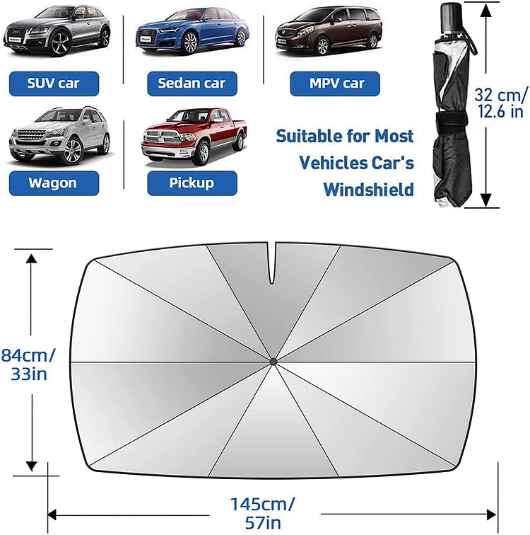 ☀️🚗 ¡OFERTA 50% OFF! Parasol Plegable 360° – Protección Total para tu Auto