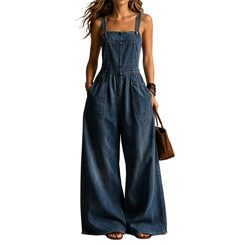 👖✨ ¡OFERTA 50% OFF! Mono Vaquero Vintage Holgado – Estilo y Comodidad Total