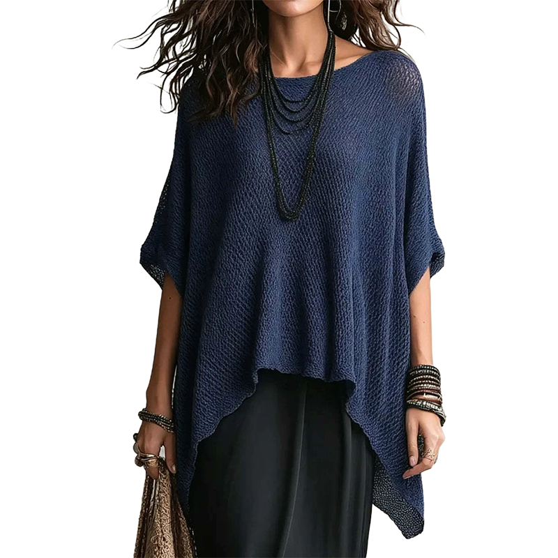 ✨🌸 ¡OFERTA 50% OFF! Top de Punto Calado con Mangas Murciélago para Mujer – Estilo Elegante y Fresco