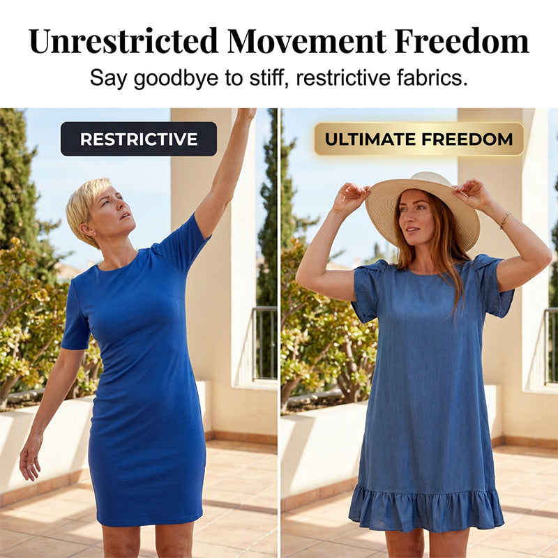 👗💙 ¡OFERTA 50% OFF! Vestido Vaquero con Volantes – Estilo Casual y Elegante para Cada Día