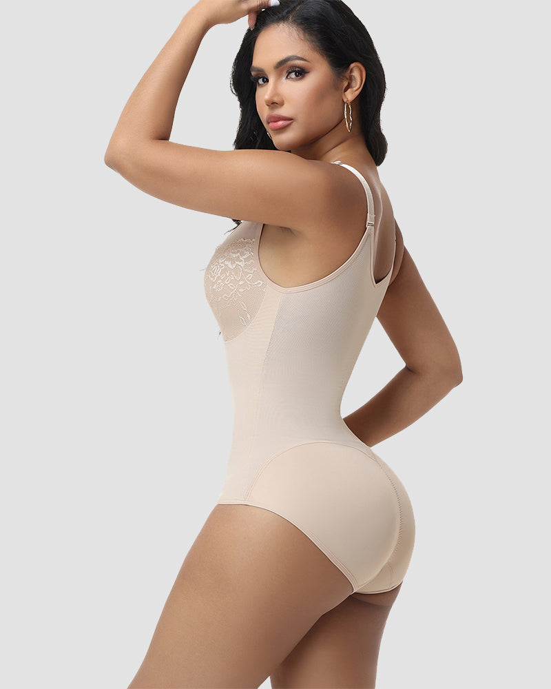 Shapshe® Body con Escote en V Profundo y Abertura en Forma de Ojal de Encaje