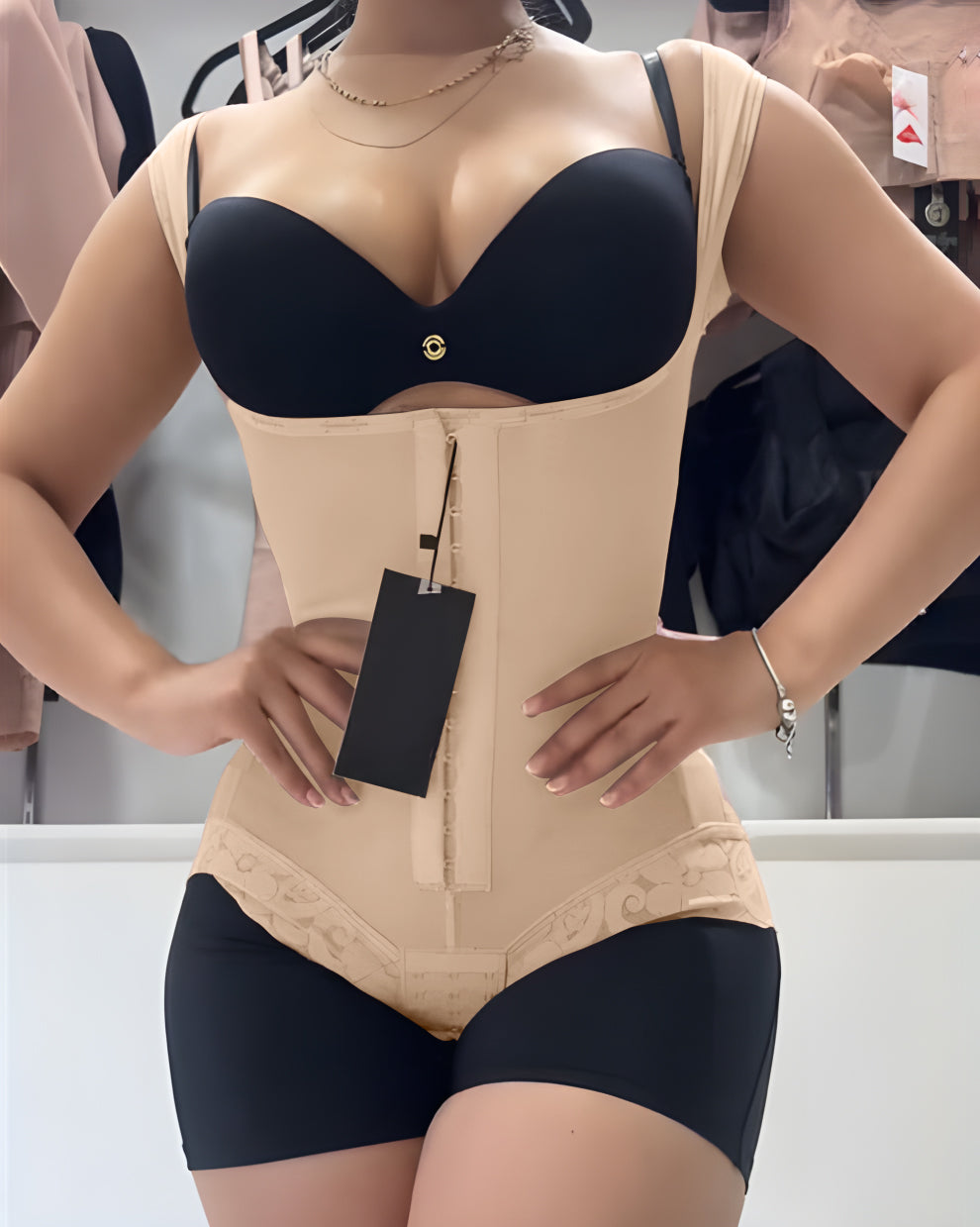 Faja Colombiana Moldeadora Levanta Glúteos Control Abdomen con Escote Abierto