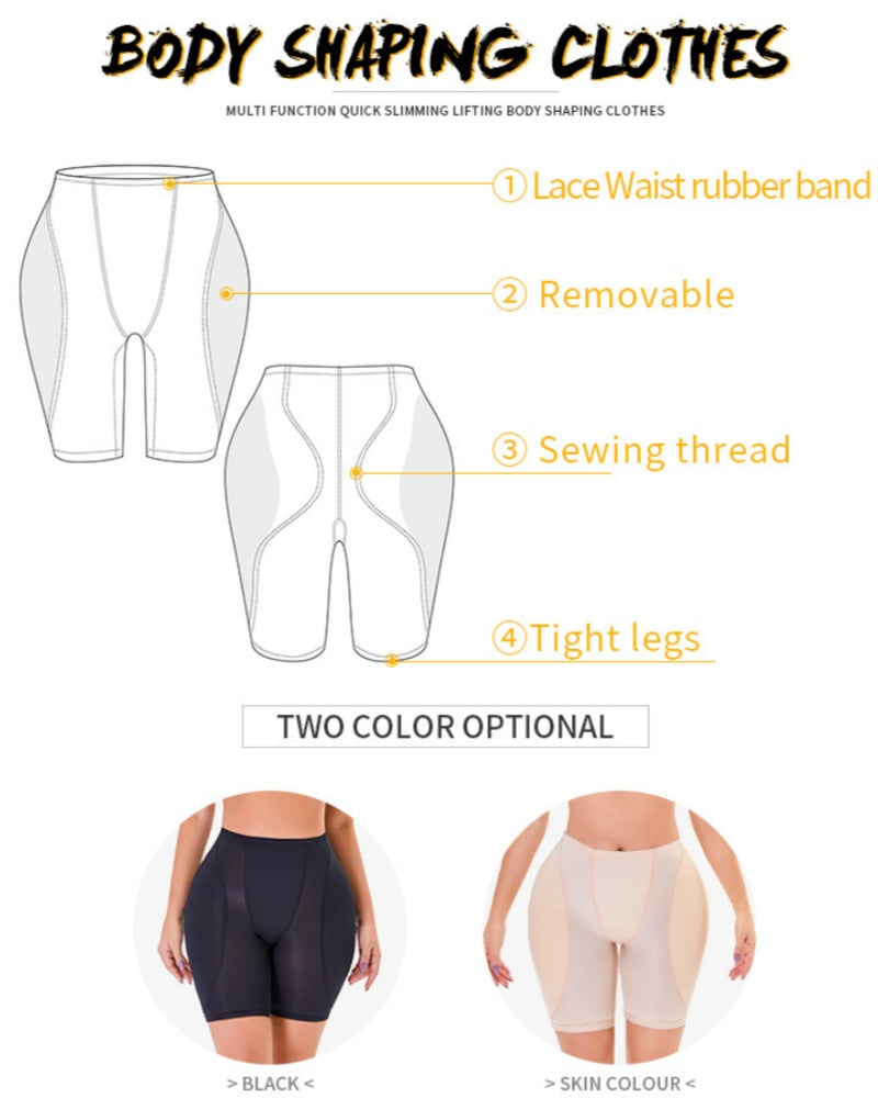 Shorts moldeadores de malla de cintura alta con levantamiento de cadera y almohadilla de espuma