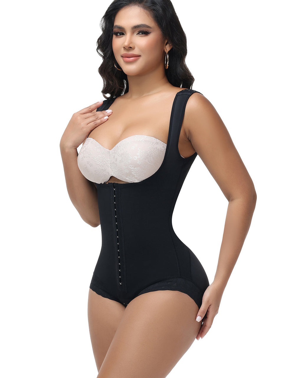 Faja Colombiana Moldeadora Levanta Glúteos Control Abdomen con Escote Abierto