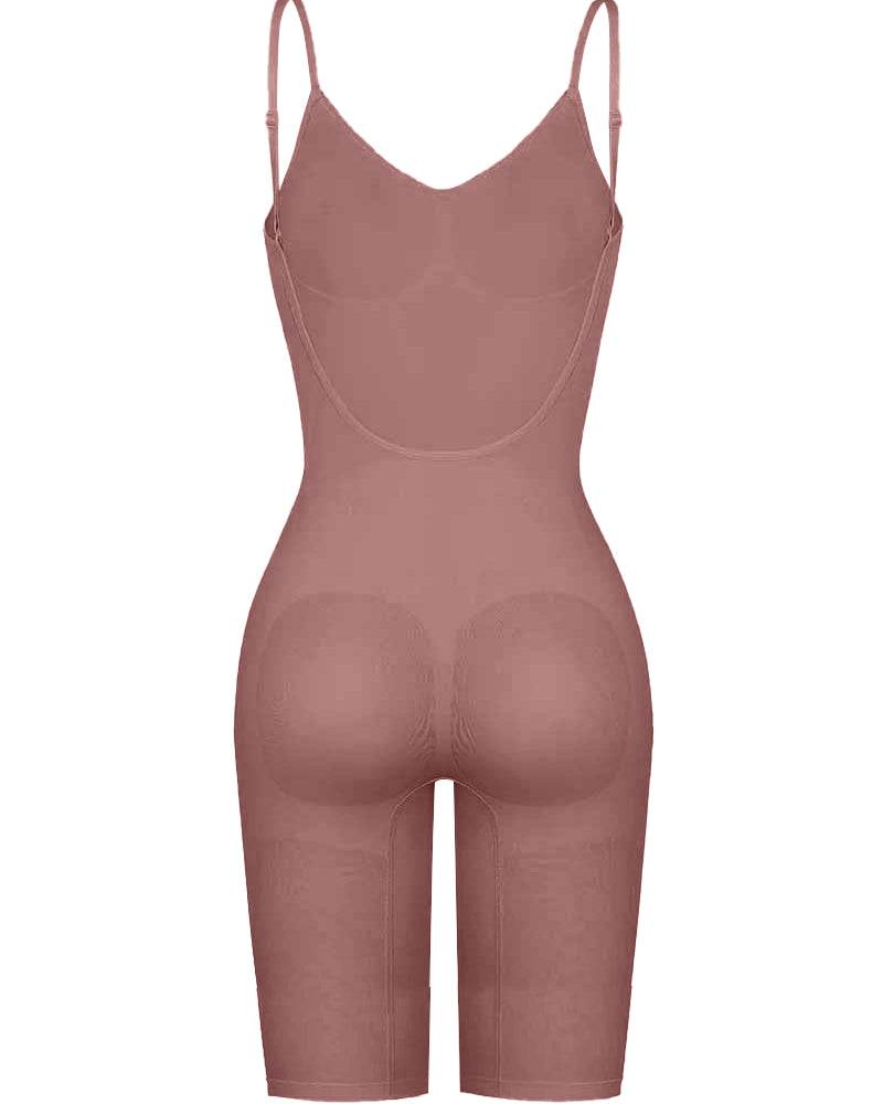 Body moldeador sin costuras, sin espalda, de longitud media con control de abdomen