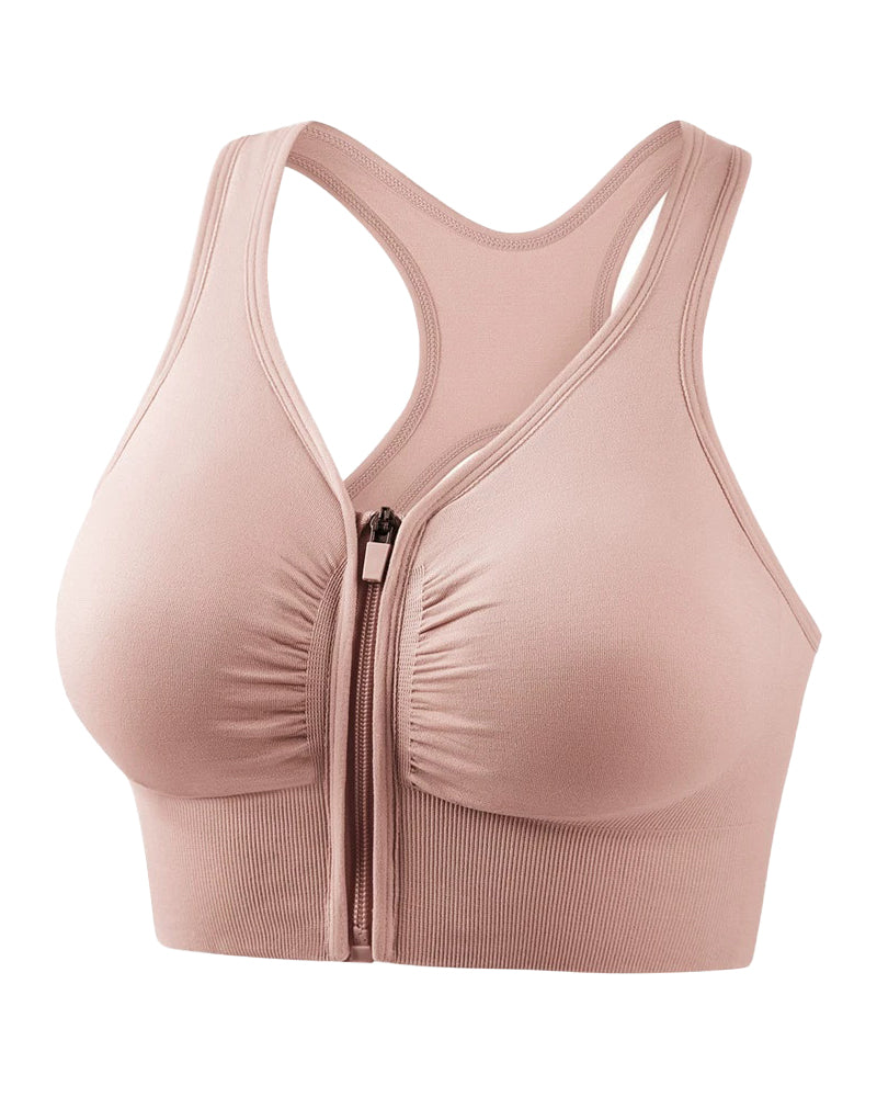 Sostén Push Up Antigolpes para Mujer con Espalda Hueca y Cierre Frontal