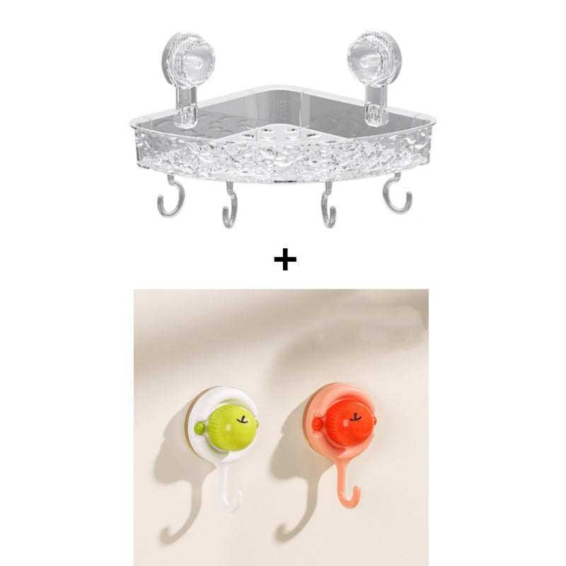 🚿✨ Soporte de Ducha de Pared con Ventosa y Ganchos – Práctico y Resistente para Organizar tu Espacio en el Baño 💧🛁