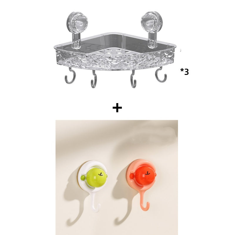 🚿✨ Soporte de Ducha de Pared con Ventosa y Ganchos – Práctico y Resistente para Organizar tu Espacio en el Baño 💧🛁