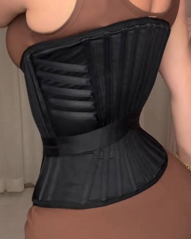 Fajas Colombianas Corset Moldeador de Cintura con Varillas y Banda Elástica