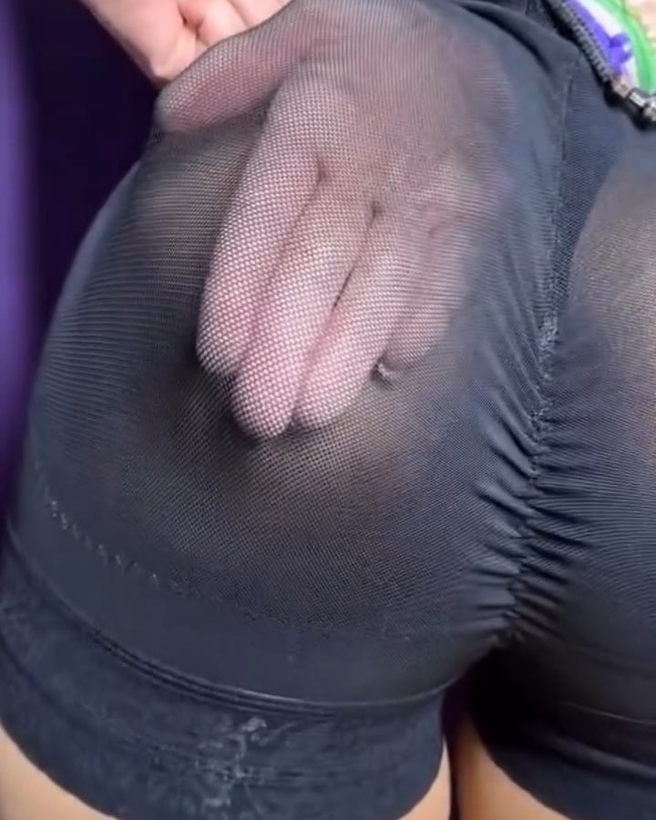 Shorts Moldeadores Levanta Glúteos de Malla Transparente Sin Costuras y Cintura Baja