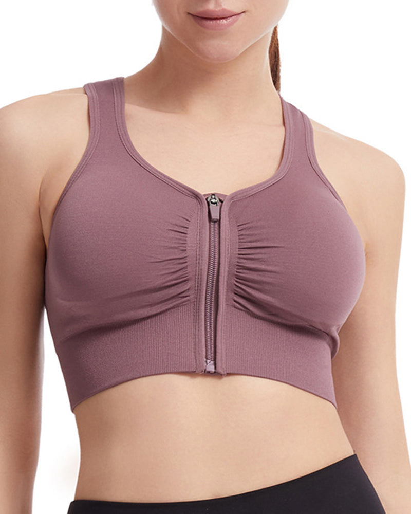 Sostén Push Up Antigolpes para Mujer con Espalda Hueca y Cierre Frontal