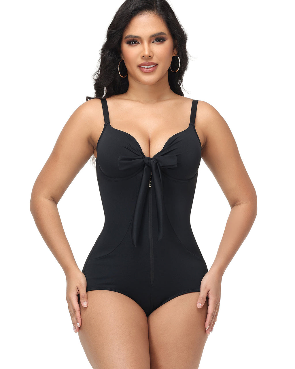 Shapshe® Traje de Baño Moldeador con Escote en V, Cierre y Lazo