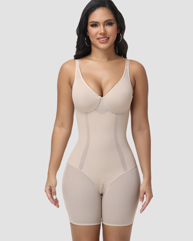Shapshe® Moldeador de Cuerpo con Panel de Malla Sin Costuras y Sostén Incorporado