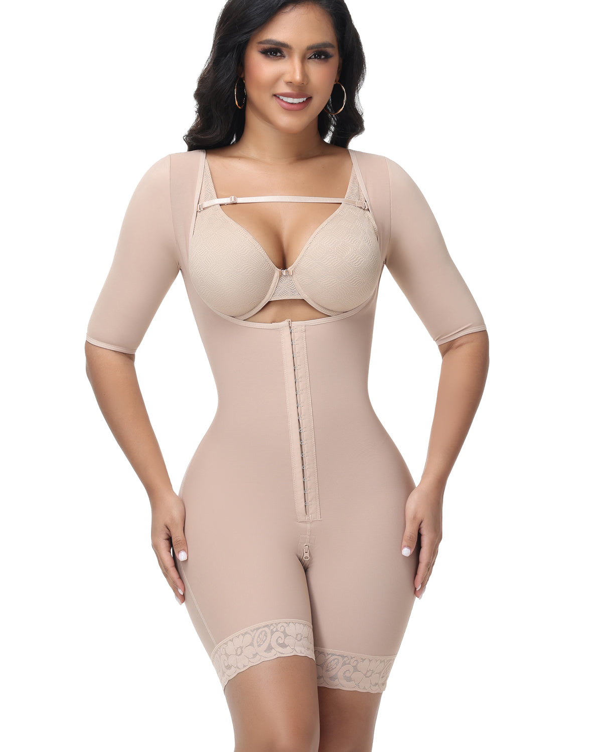 Shapshe® Fajas Colombianas Moldeador Corporal Levanta Cadera de Manga Corta