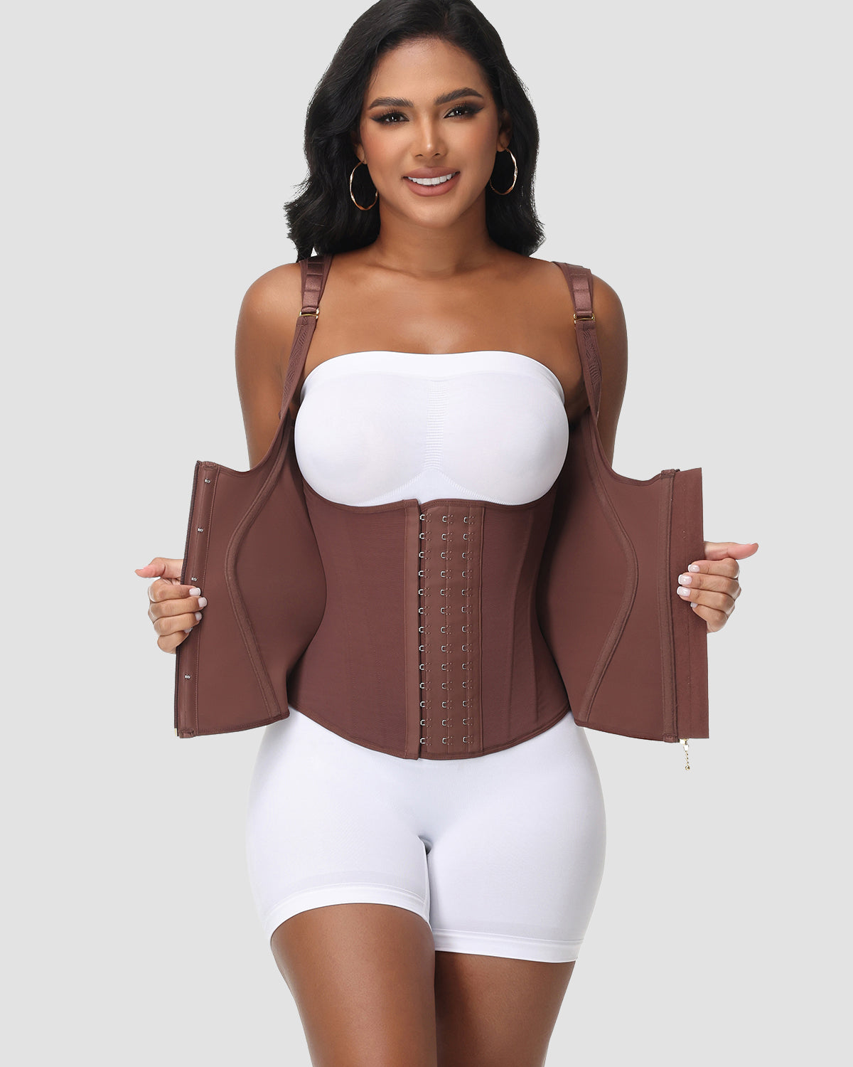 Chaleco Moldeador de Cintura con Control Abdominal de Doble Capa y Sosten Incorporado