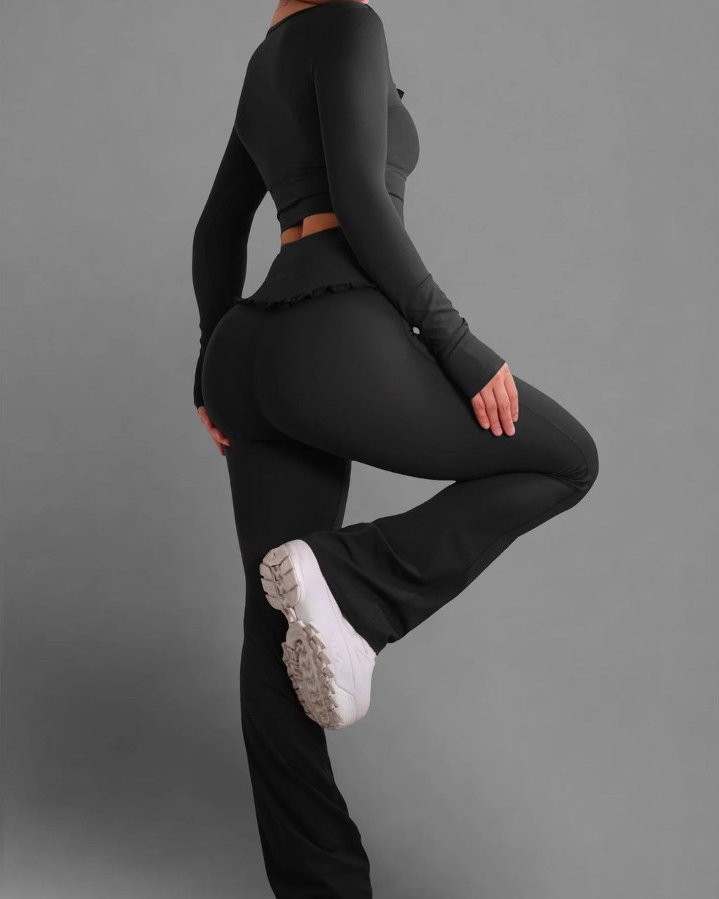 Conjunto Deportivo de Ballet con Volantes, Ajustado, Alta Elasticidad para Fitness y Yoga