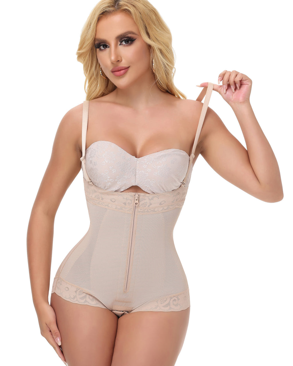 Shapshe® Faja Colombiana de Control Firme con Escote Abierto, Moldeadora Levanta Glúteos, Body Modelador