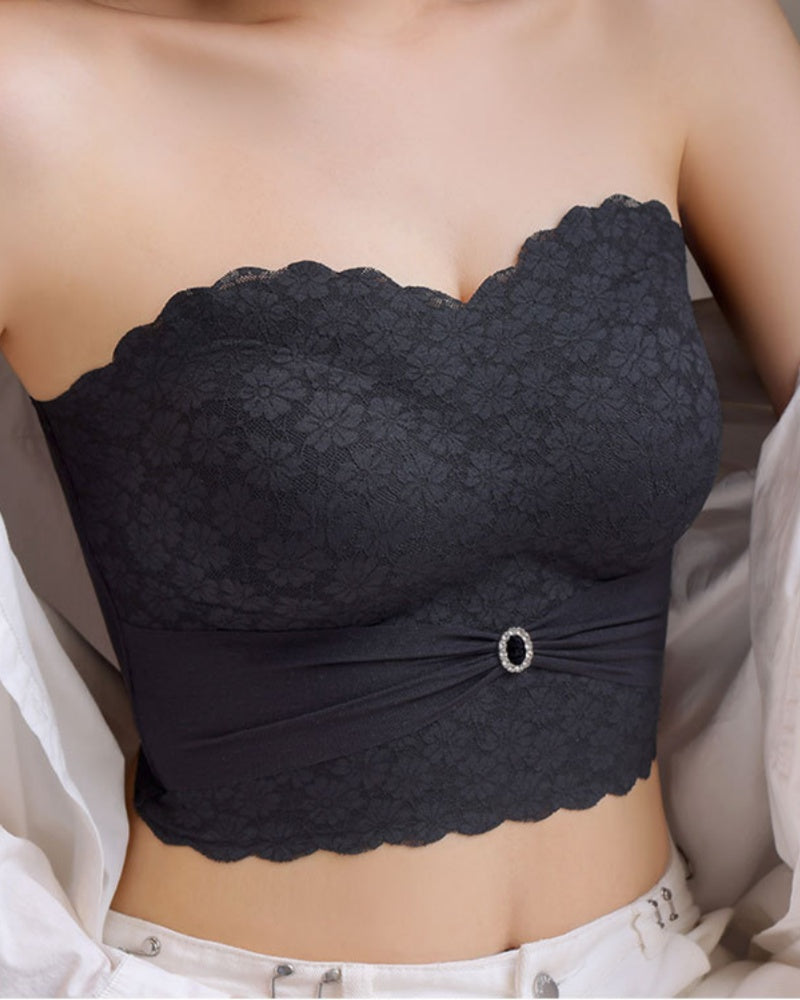 Sostén Sexy Push Up Antideslizante Sin Aros con Tirantes Removibles